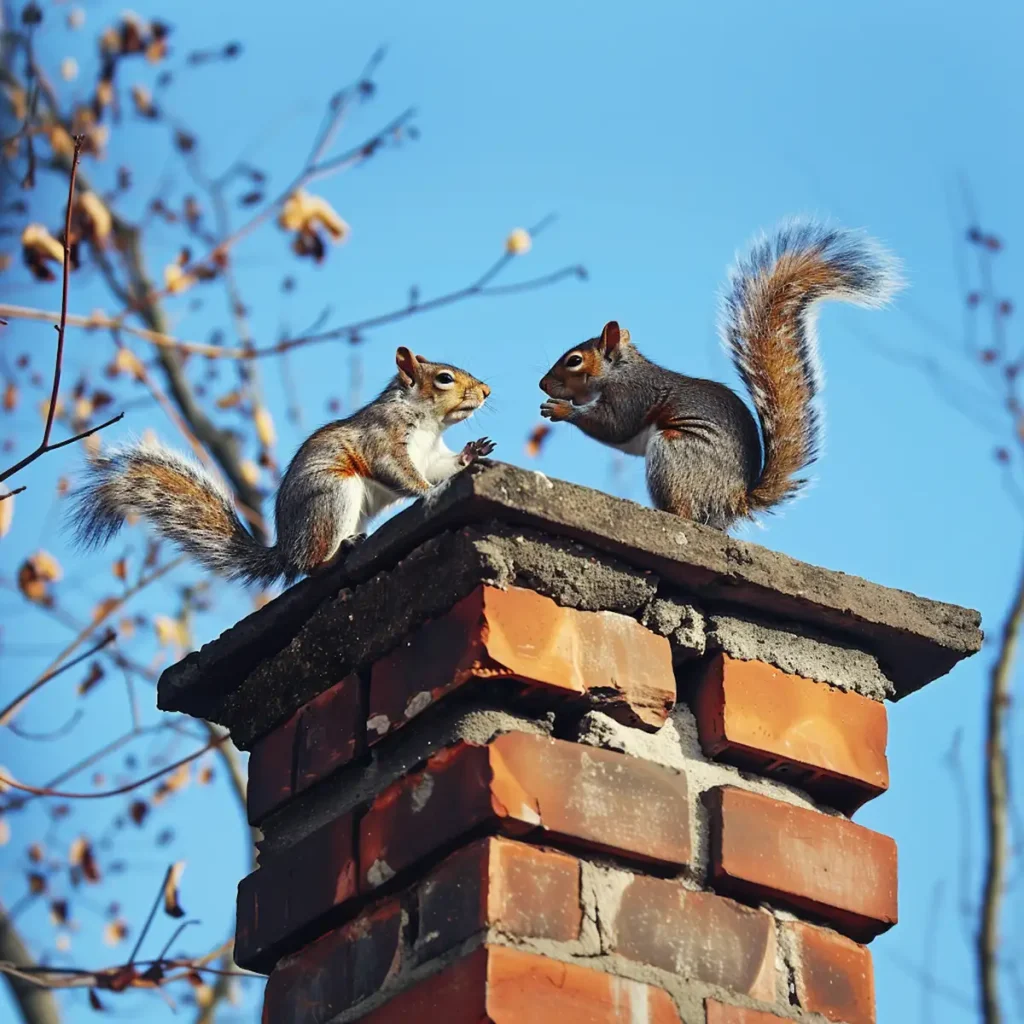 squirrel on top of a chimney