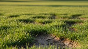 Sections of lawn that seem to sink slowly over time