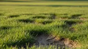 Sections of lawn that seem to sink slowly over time