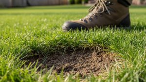 Soft or spongy areas that sink under your feet