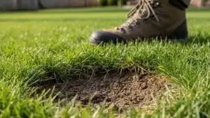 Soft or spongy areas that sink under your feet