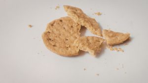 Food crumbs and leftover snacks